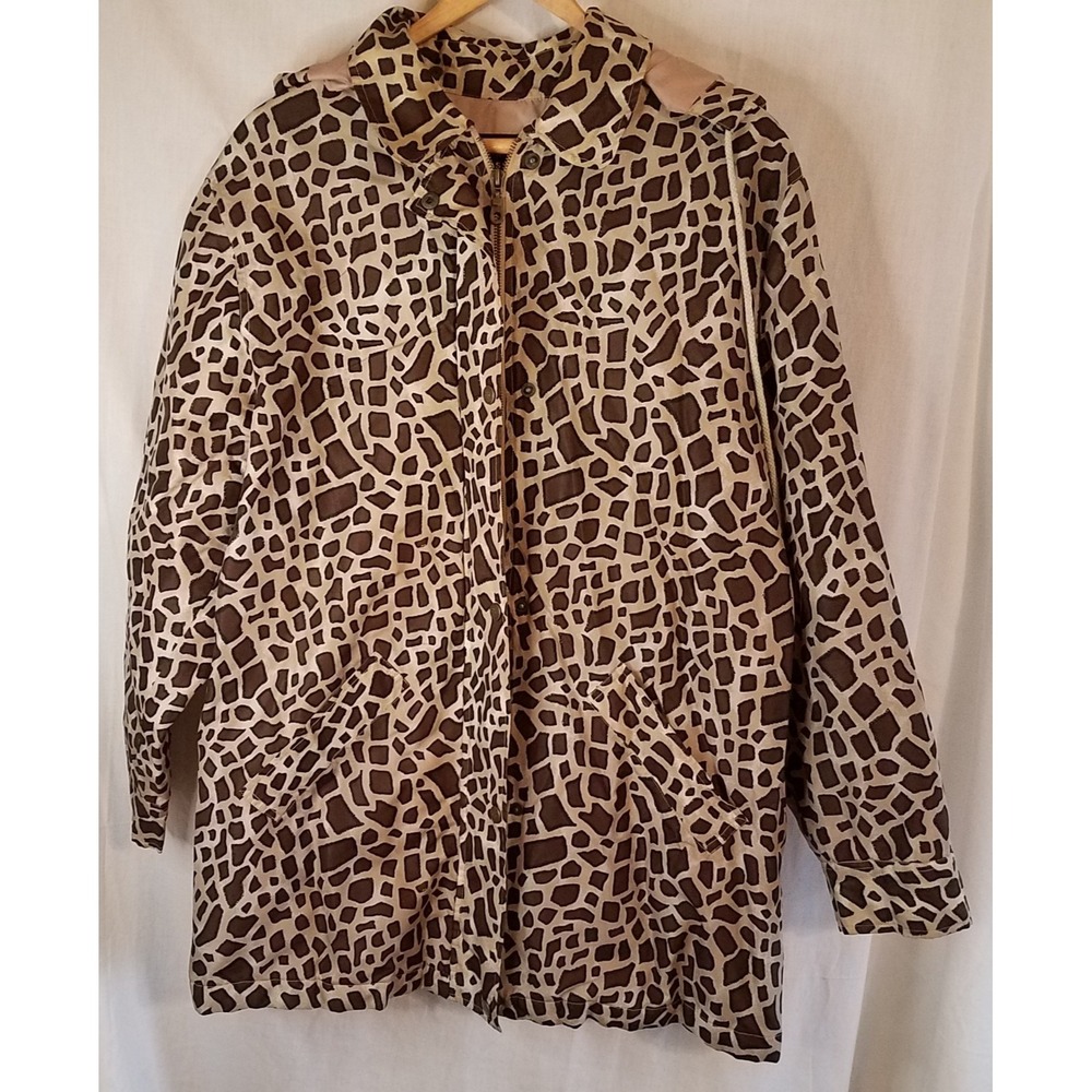 Dennis Basso Water Repellent Silk Jacket w/ Detachable Hood Med‎ Vtg